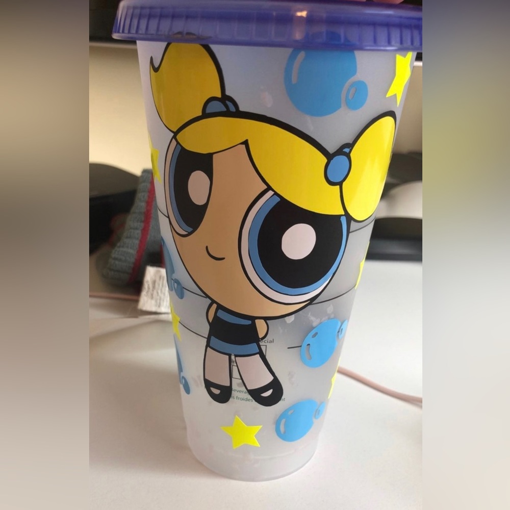 Power Puff Girls (Bubbles) reusable color changing 24oz Starbucks Cold…